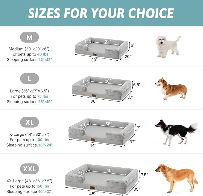 Cooling Dog Bed for Large Medium Size Dogs, Q-Max >0.4 Summer Cool Orthopedic - Image 7