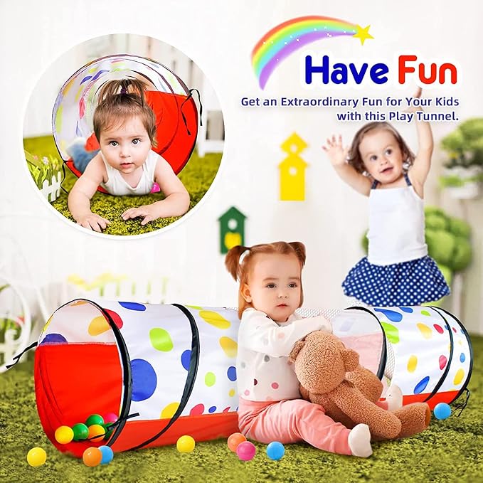 PigPigPen Kids Tunnel for Toddlers, Pop Up Play Tunnel Tent for Babies or Dogs - Image 4