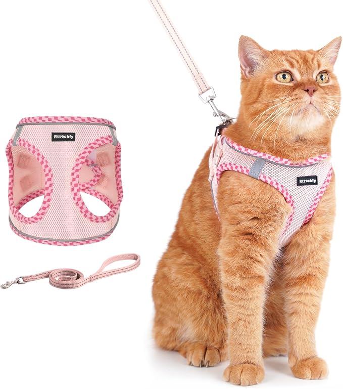 Rttochfy Cat Harness and Leash Set, Escape Proof Kitten Harness, Soft and by Rttochfy