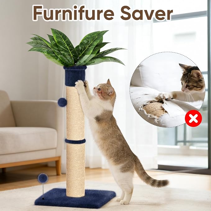 XiaZ Cat Scratching Post 34'' Tall, Cat Scratchers Tree Tower - Image 3