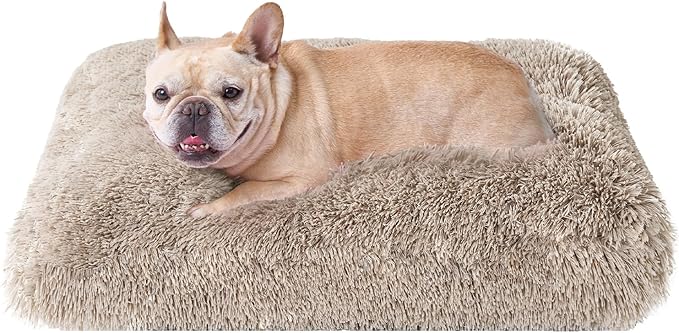 EHEYCIGA Fluffy Dog Crate Bed for Medium Dogs, Plush Faux Fur Pet Crate Pad by EHEYCIGA