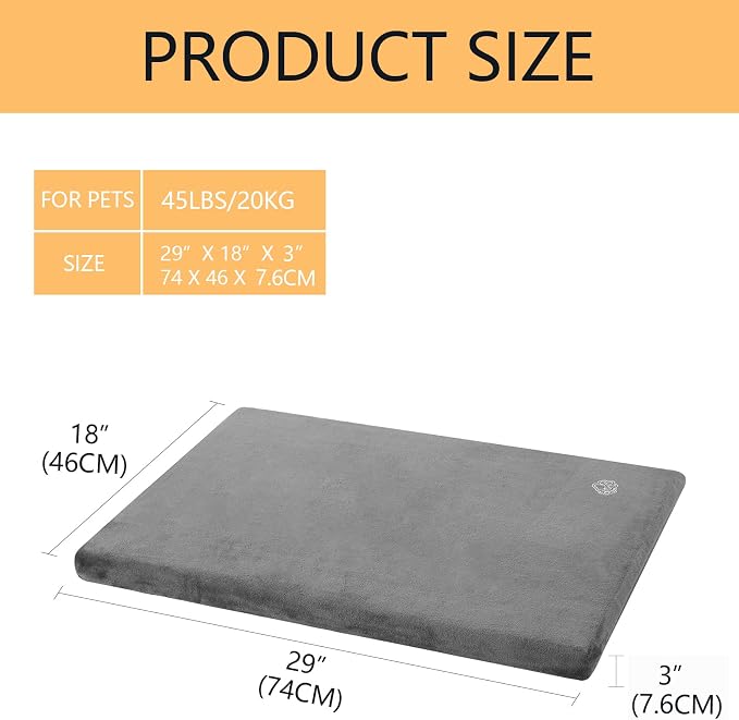 EMPSIGN Stylish Dog Bed Mat Dog Crate Pad Mattress Reversible, Water Proof - Image 2