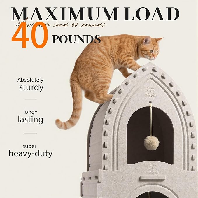 Apasiri Indoor Cat House for 2 Cats: 2-in-1 Double-Deck Cat House, Sturdy and - Image 3