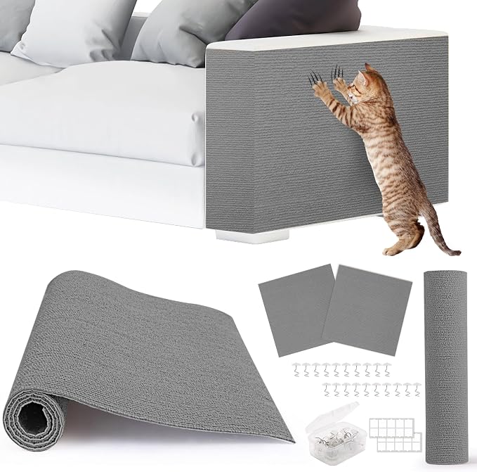4pack Cat Scratch Couch Furniture and Wall Protector | Adhesive Cat Scratch Pad by Unknown