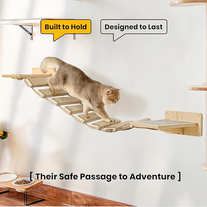 20in Cat Ladder & Bridge, Outdoor Cat Tree - Image 3