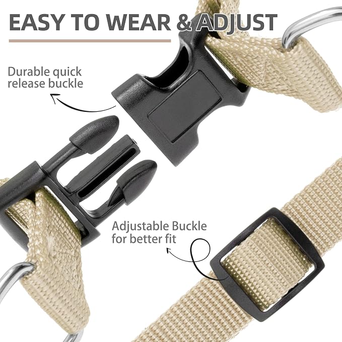 PUPTECK No Pull Dog Harness Soft Adjustable Basic Nylon Step in Puppy Vest - Image 4