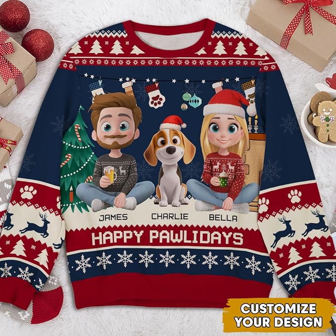 Wrappiness A Girl And Her Dog Christmas Sweatshirt - Image 2