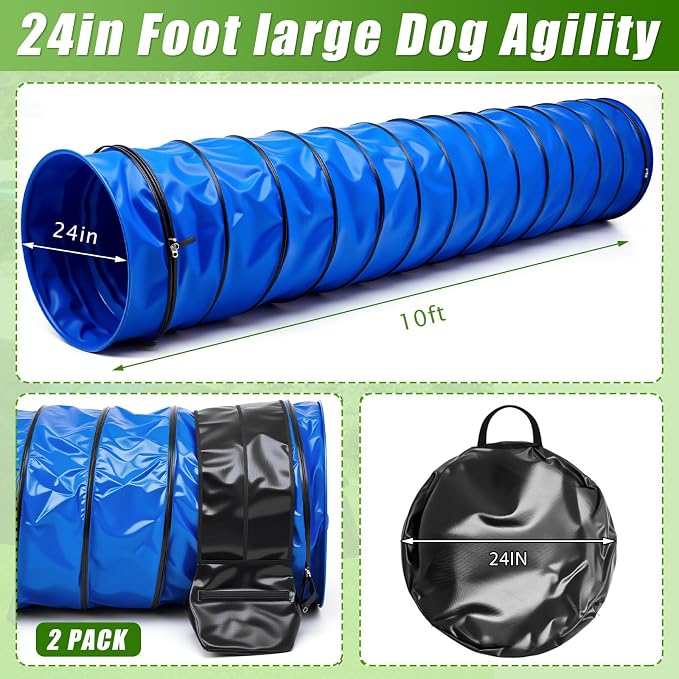24 in 10 Foot PVC Dog Agility Tunnel - Image 2