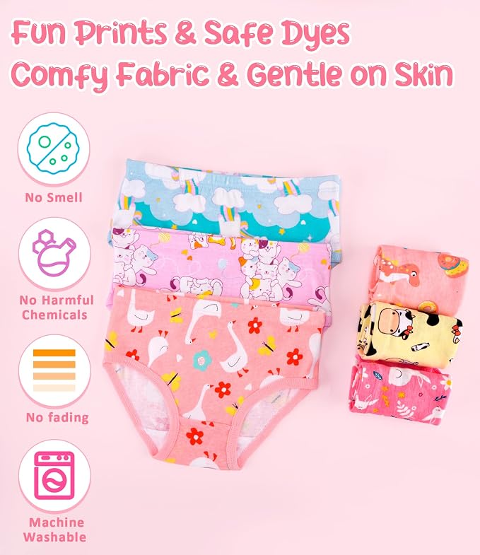 Girls and Toddlers 100% Cotton Underwear Tagless Soft Panties Size 2-3T - Image 6
