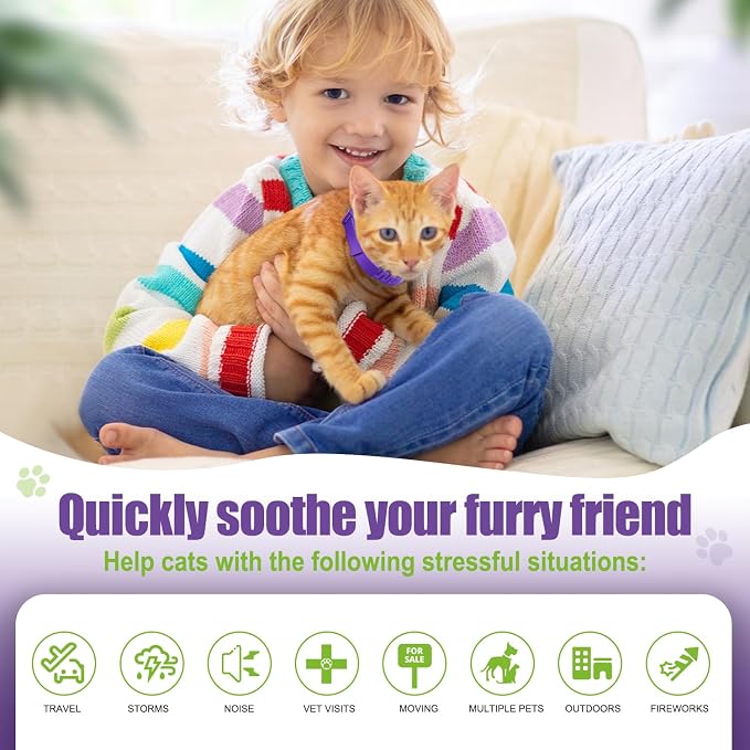 Calming Collar for Cats | Calming Cat Collars Adjustable Soother Anxiety Relief - Image 2