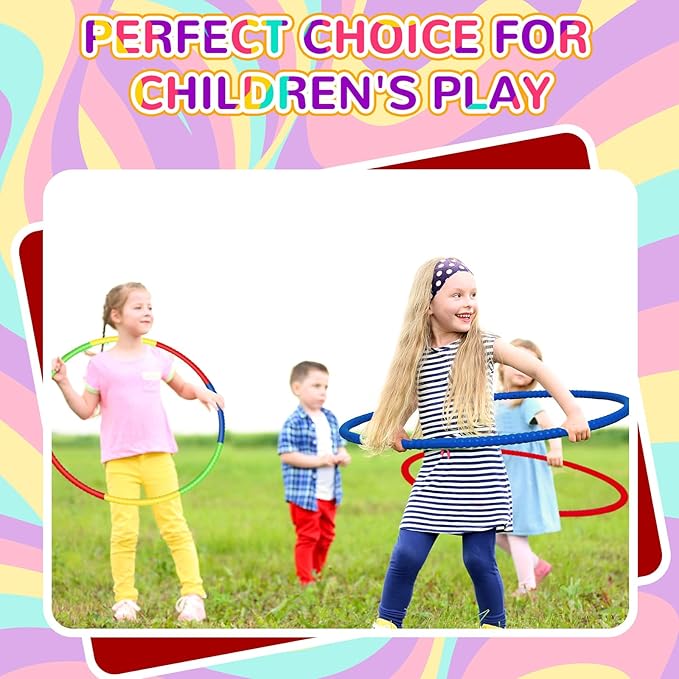Sratte 12 Pcs Toy Hoop for Kid Detachable Adjustable Toy Hoop Colored Hoop - Image 7