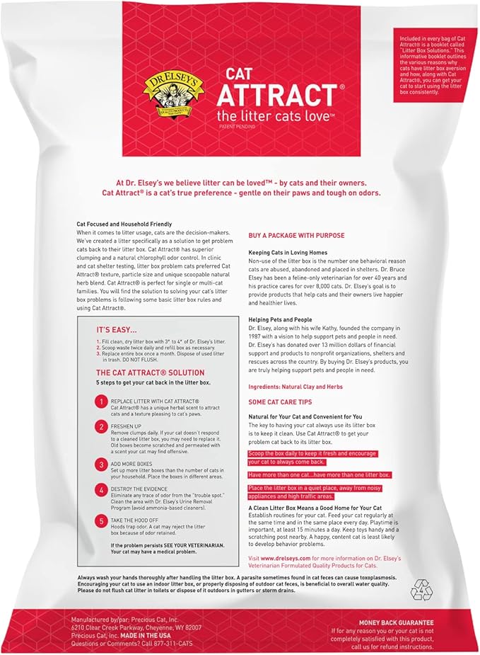 Dr. Elsey's® Cat Attract® Clumping Clay Cat Litter 18-lb. Bag - Image 2