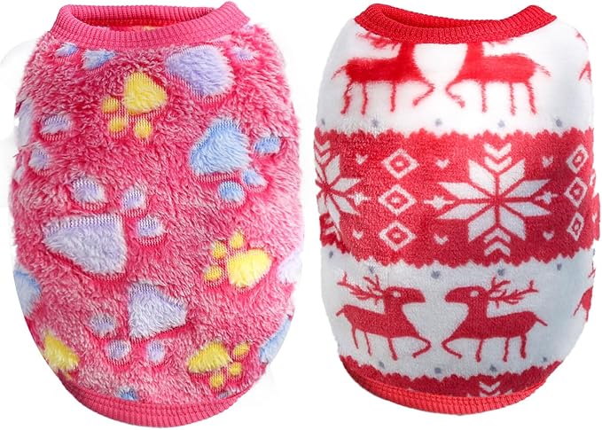 2 Pieces Teacup Dog Clothes Dog Christmas Outfit Puppy Sweater - Image 6
