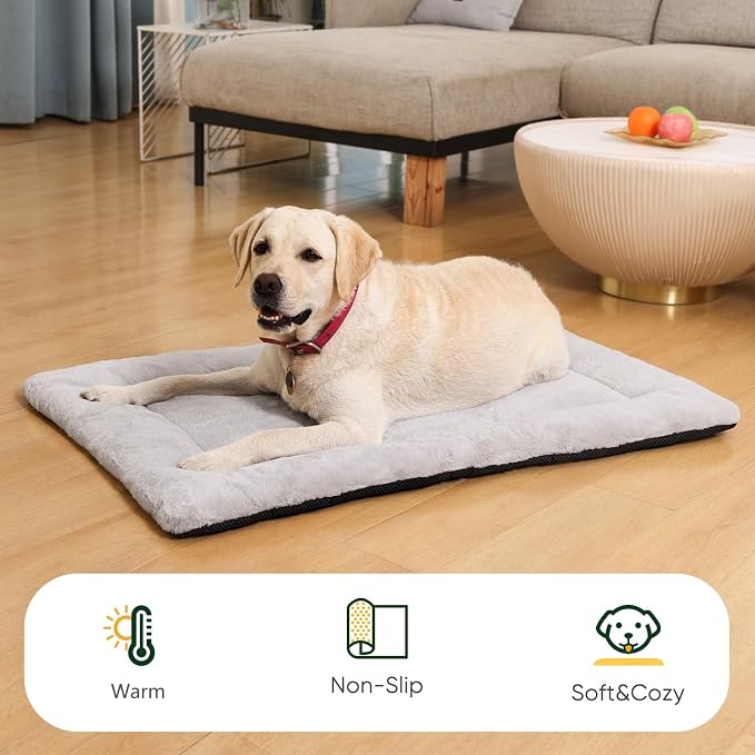 Dog Crate Pad Washable, Ultra Soft Plush Crate Mat - Image 2