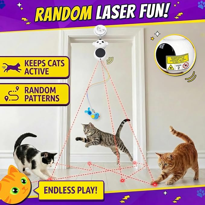 Interactive Cat Toys for Indoor Cats: 2 in 1 Laser Pointer Cat Toy - Image 5