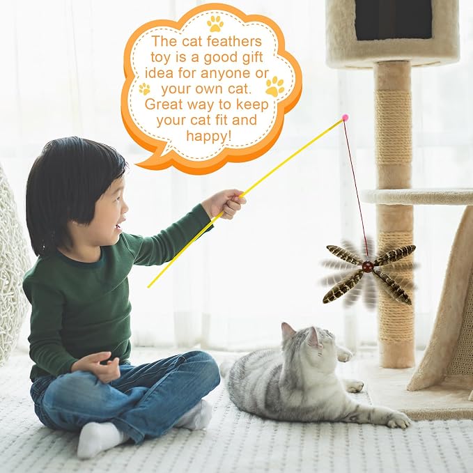 8 Pcs Cat Feather Propeller Refills Propeller Interactive Cat Toy Refills - Image 5