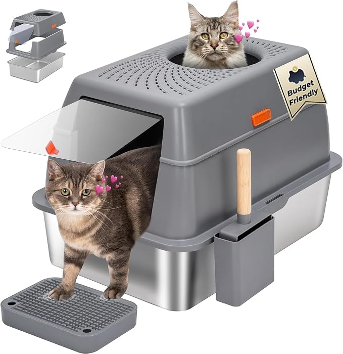 Stainless Steel Litter Box by BESTJAJA
