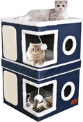 2-Story Cat House for Indoor Cats, Dual-Purpose Cat Cave Bed by Unknown