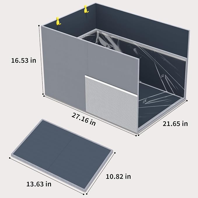 Aokeyee 2PCS Cat Litter Box Enclosure Splash Guard, All-in-One Large Waterproof - Image 9