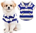 Dog Shirt Polo Shirt Striped Collar Puppy Clothes Summer Button Up Pet Clothes by Pistha