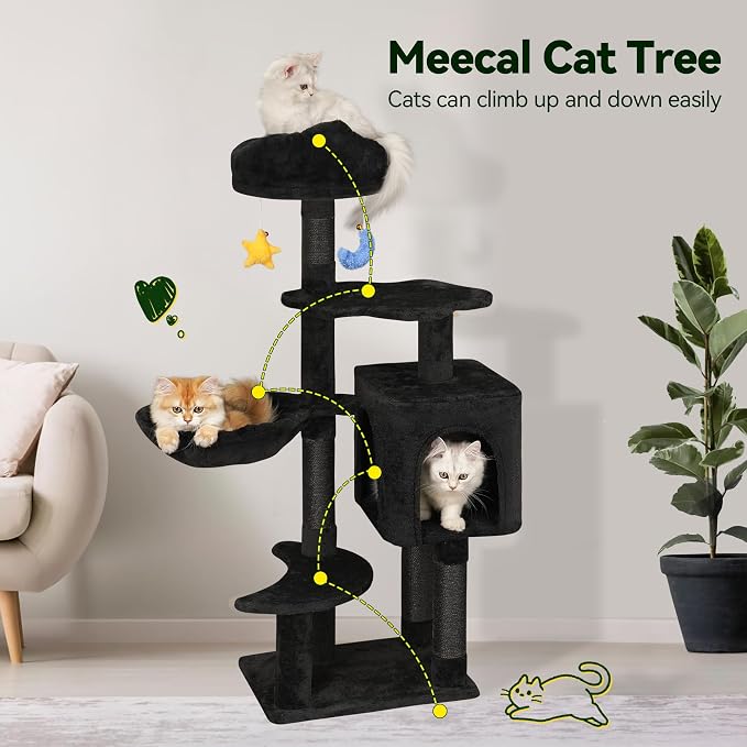 Gothic Black Cat Tree for Indoor Kittens & Small Cats Under 6 Months 9lbs - Image 8
