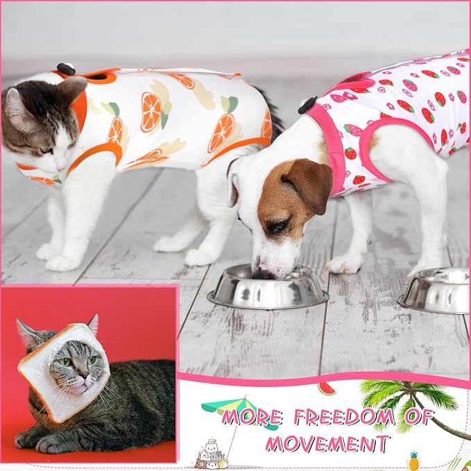 Nuanchu 3 Pieces Cat Recovery Suit Kitten Recovery Suit E-Collar Alternative - Image 7