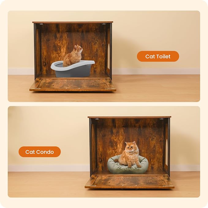 Dwanton Cat Litter Box Furniture Hidden, Cat Litter Box Enclosure, Reversible - Image 7