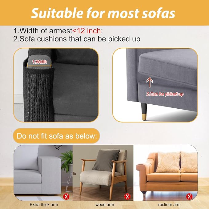 Cat Scratch Couch Protector, Cat Scratch Sofa Armrest Cover - Image 6