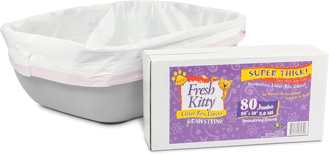 80 Count Fresh Kitty Litter Box Liners Super Thick, Easy Clean Up Jumbo - Image 8