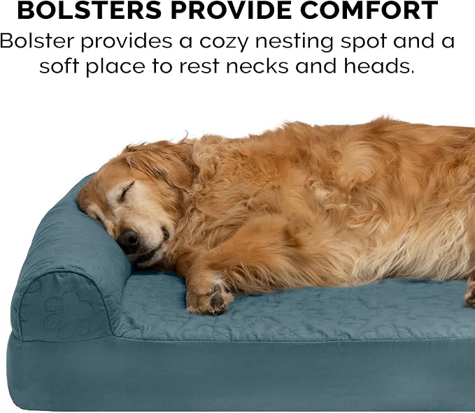 Furhaven Cooling Gel Dog Bed for Large/Medium Dogs w/ Removable Bolsters & - Image 11