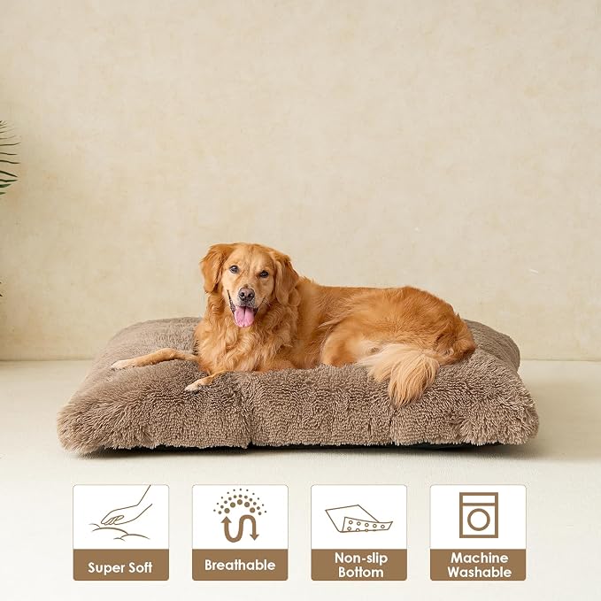 EHEYCIGA Fluffy Dog Crate Bed for Extra Large Dogs, Plush Faux Fur Crate Pad - Image 8