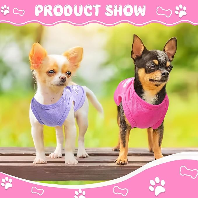4 Pieces Dog Clothes for Small Dogs Girl Summer Soft Puppy Clothes Cute - Image 4