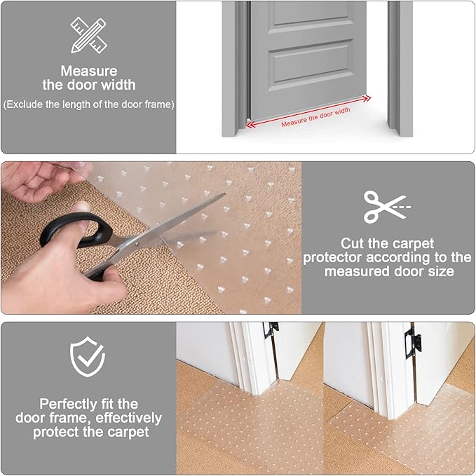 Uross Carpet Protector for Pets -3.6FT Transparent Plastic Under Door Cat - Image 4
