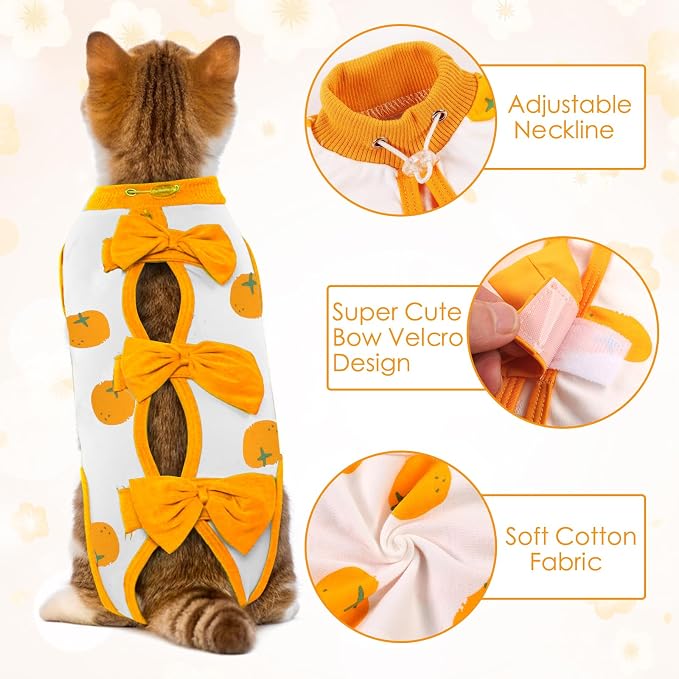 DENTRUN Cat Surgery Recovery Suit Anti Licking Spay Snuggly Vest, Pet Surgical - Image 3