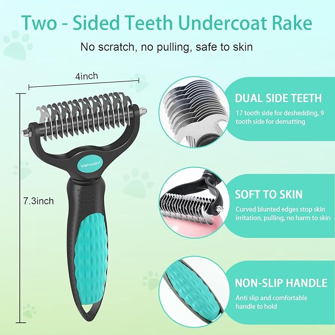 5 PCS Self Cleaning Slicker Brush & Pet Grooming Rake & Bath Brush & Nail - Image 4