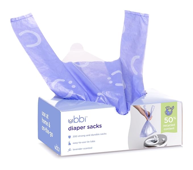 Ubbi Disposable Diaper Sacks, Lavender Scented, Easy-To-Tie Tabs, Diaper by Ubbi