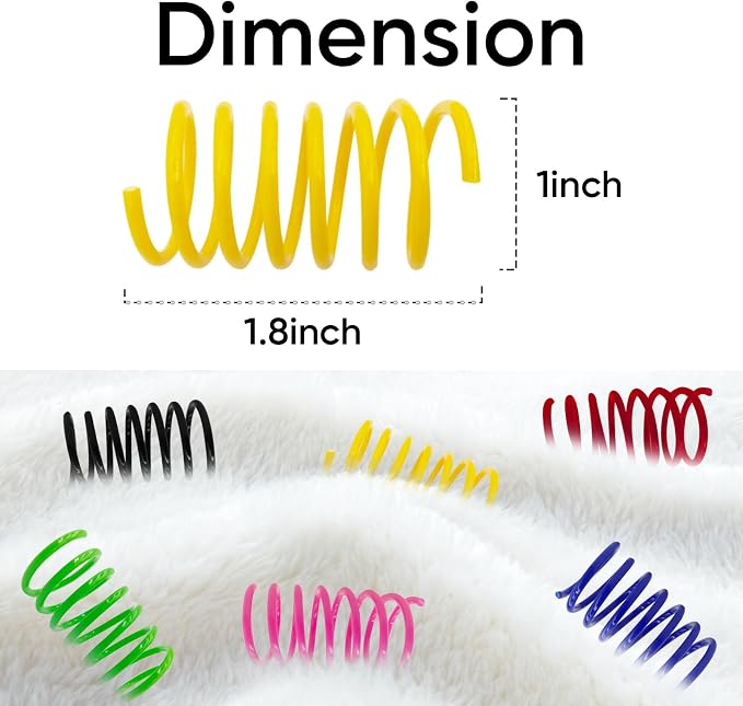 AGYM 6Colors Plastic Spring Cat Toys, 60 Pack Spiral Springs - Image 2