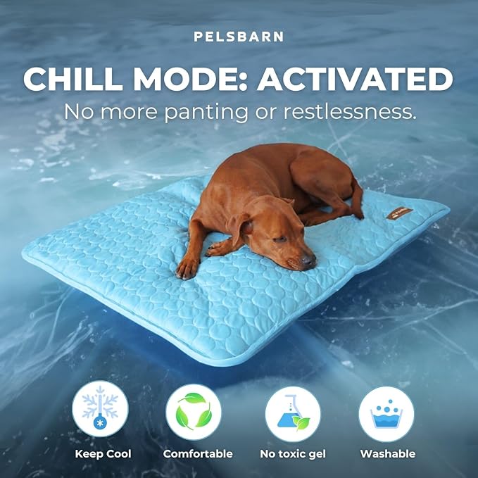 Pelsbarn Dog Cooling Mat- Ice Silk Summer Comfort, Self Cooling, Non-Slip Dog - Image 2