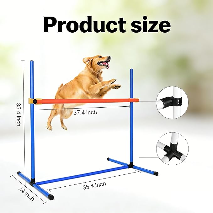 Dog Agility Equipment Set, Adjustable Jump Bars Obstacle Training Supplies PVC - Image 6