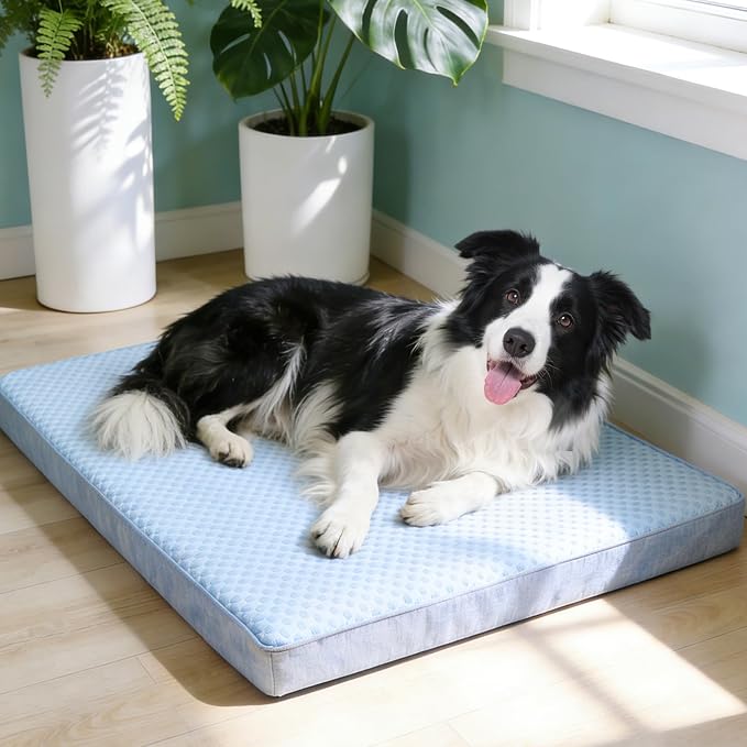 Cooling Dog Bed for Large Dogs, Orthopedic Memory Foam Pet Bed for Crate - Image 2
