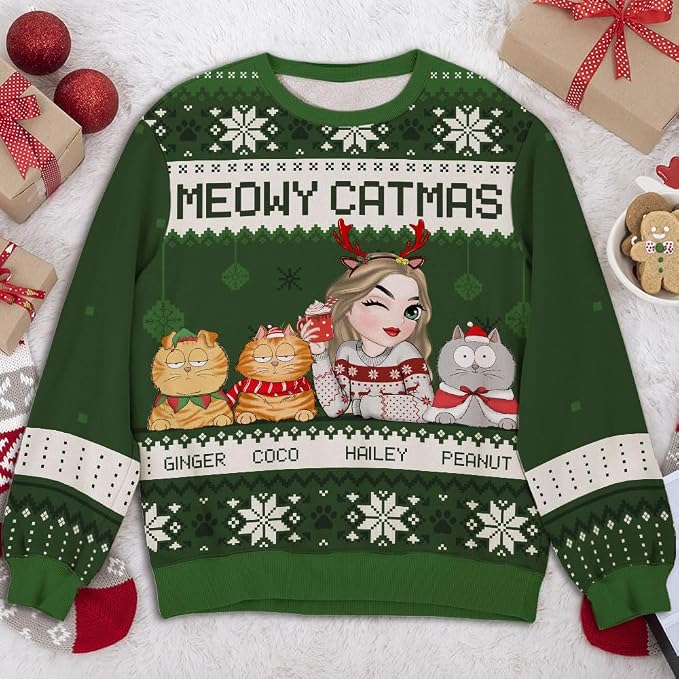Wrappiness A Girl And Her Dog Christmas Sweatshirt - Image 2