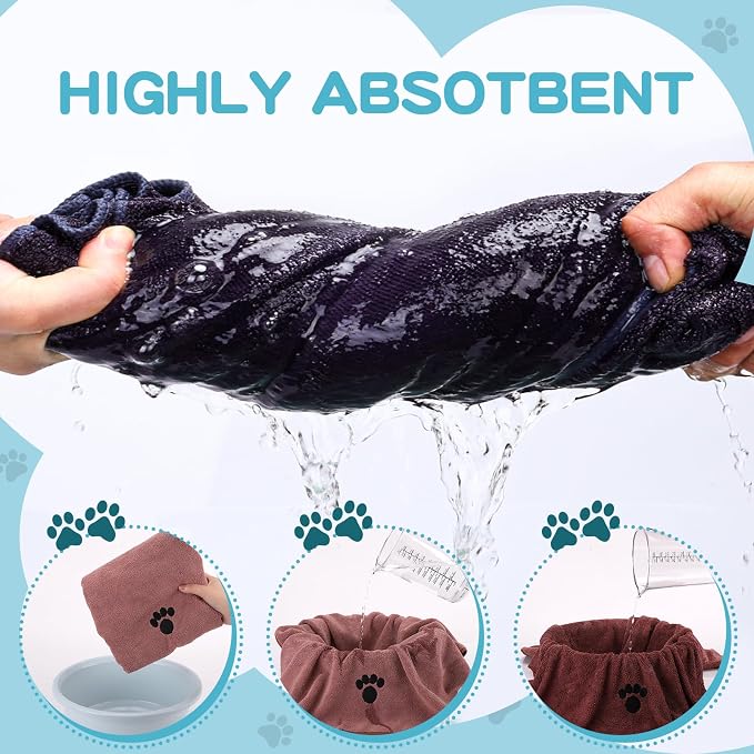 Microfiber Dog Towels 6 Pack, Perfect Shower & Bath Supplies for Dogs - Image 4