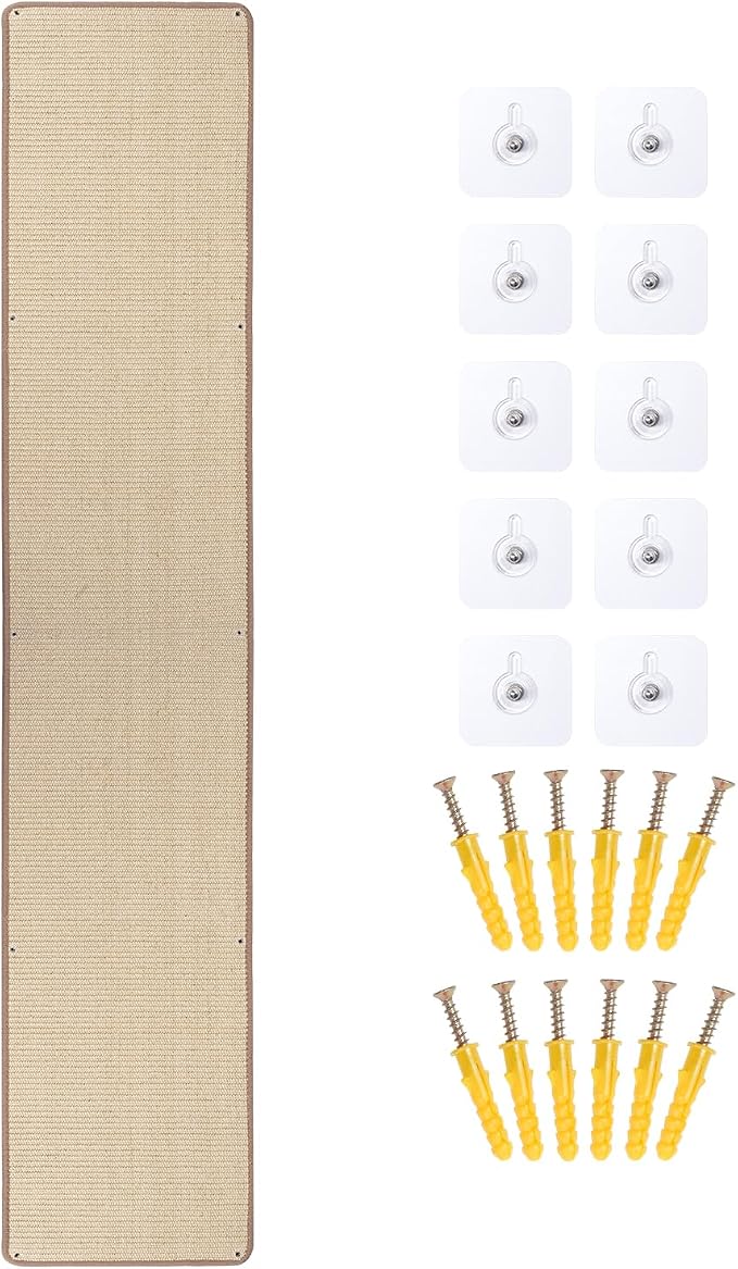 Natural Sisal Cat Scratching Mats 1 Pack, Cat Scratch Furniture Protector by ALYCLIP