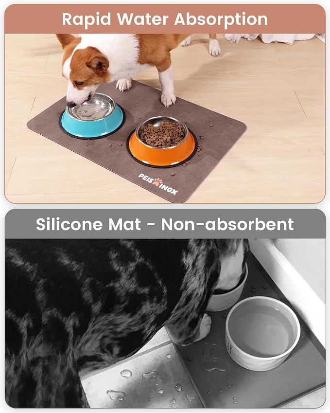 Cat Dog Food Mat, Rapid Water Absorption Dog Mat - Image 3