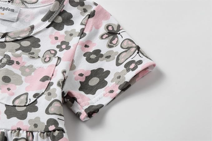 Mud Kingdom Little Girls Dresses Cotton Summer Holiday Cute Cat Dress Short - Image 5
