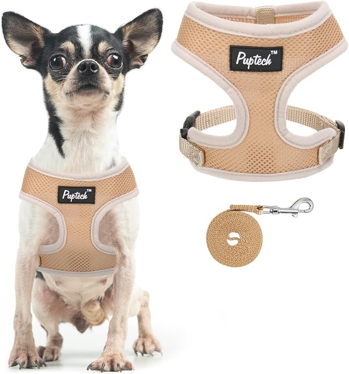 PUPTECK Soft Mesh Dog Harness and Leash Set Pet Puppy Cat Comfort Padded Vest by PUPTECK