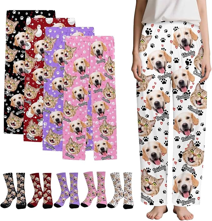 Custom Couple Pajama Pants Sock by FUNAO