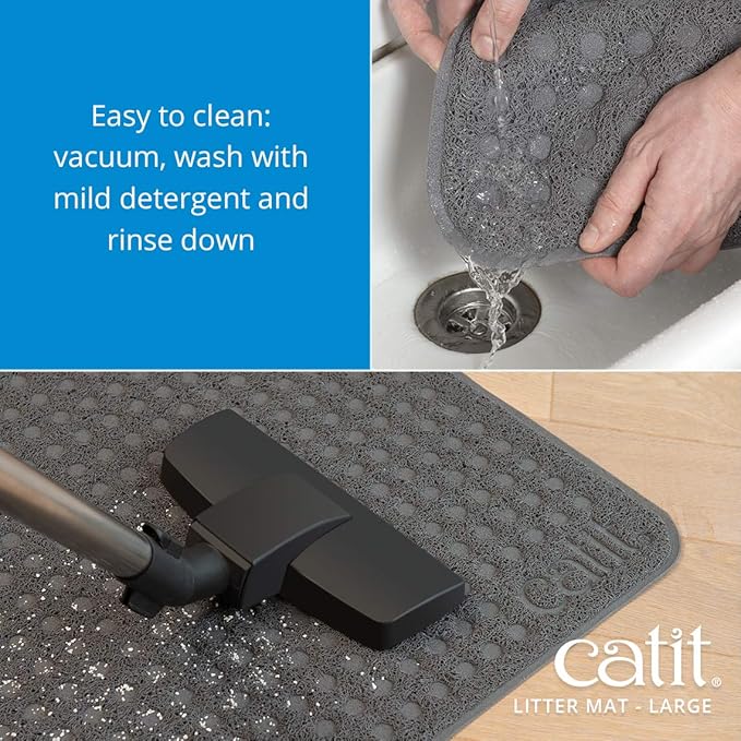 Catit Large Cat Litter Mat – Gentle on Paws, Traps Loose Litter, Easy - Image 4