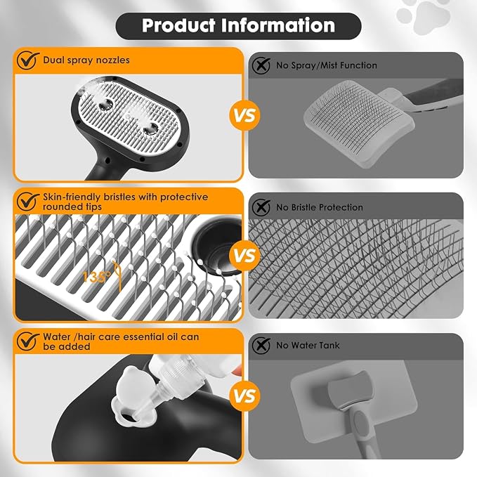 Cat Steam Brush for Grooming and Shedding for Long and Short Hair Pets - Image 4