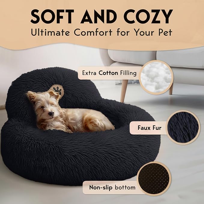 PetJett Calming Dog Bed for Small Dogs – 23" Donut Dog Beds, Anti-Slip & - Image 3